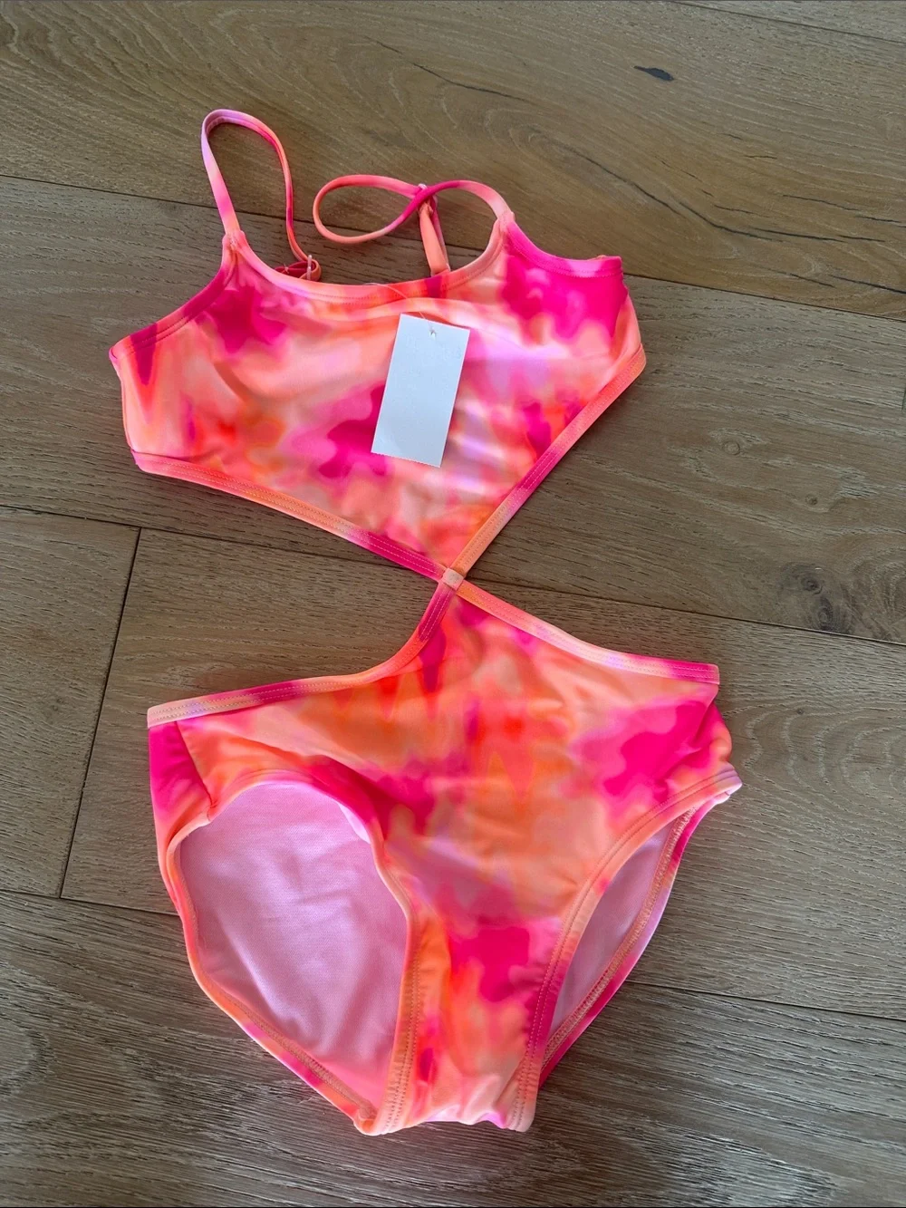 art class Neon Pink & Orange Tie-Dye Girls' Two-Piece Swim Set